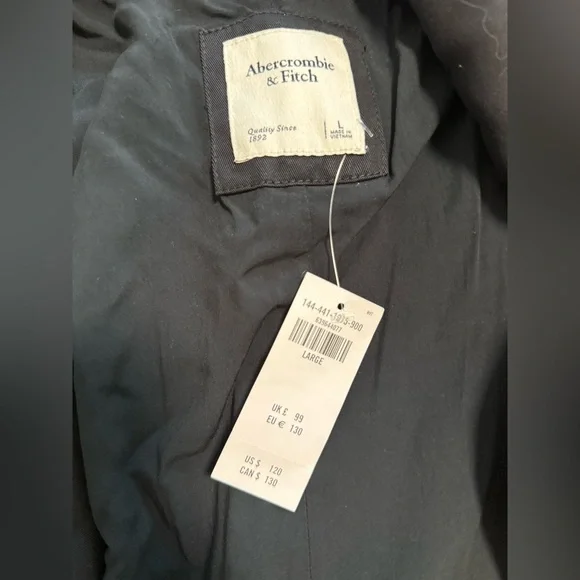 Abercrombie Fitch Black Long Sleeve Open Front Blazer Jacket Womens Size L - Picture 7 of 9